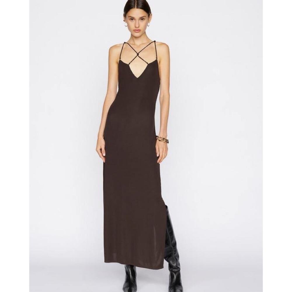 Frame Delicate Knot Dress Brown Size Medium